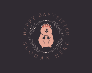 Cute Floral Quokka logo design