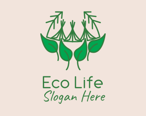 Eco Leaf Tent logo design