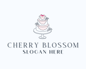 Wedding Cherry Cake logo design