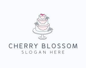 Wedding Cherry Cake logo design