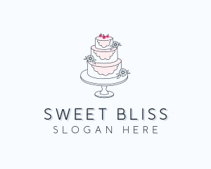 Wedding Cherry Cake logo design