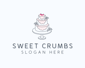 Wedding Cherry Cake logo design