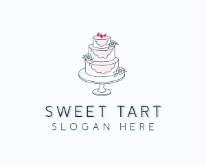 Wedding Cherry Cake logo design