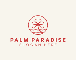 Palm Tree Island Resort logo design