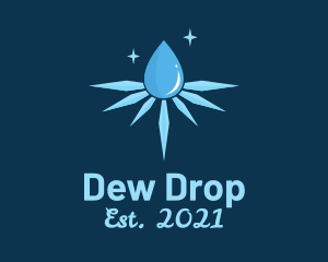 Water Drop Snowflake logo design