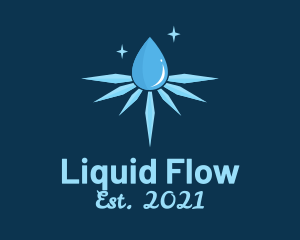 Water Drop Snowflake logo design