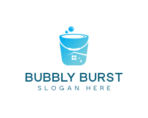 Bucket Home Cleaning Products logo design