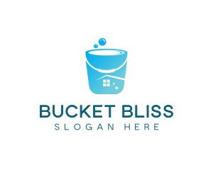 Bucket Home Cleaning Products logo design