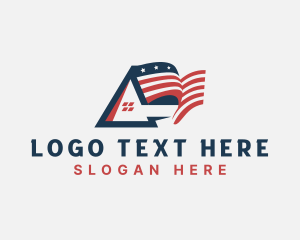 Hostel - American Flag Property logo design