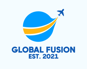 Global Travel Airplane logo design