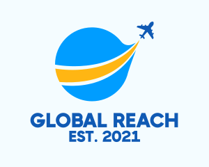 Global Travel Airplane logo design