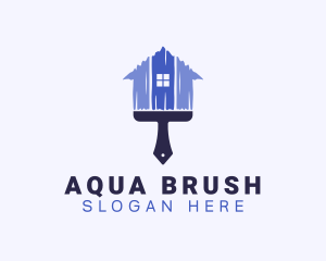 House Renovation Paintbrush logo design