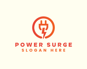 Power Plug Electricity logo design