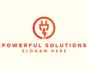 Power Plug Electricity logo design