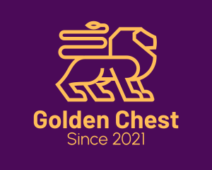 Golden Minimalist Lion logo design