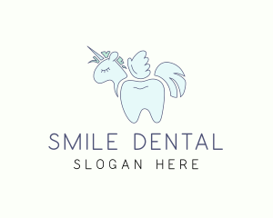 Tooth Unicorn Horse logo design