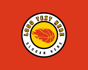 Flaming Basketball Varsity logo