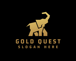 Gold Wild Elephant logo design