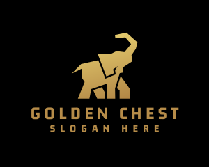 Gold Wild Elephant logo design