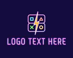 Gaming - Neon Gamepad Button Gaming Controller logo design