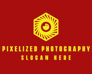 Hexagon Camera Lens logo design