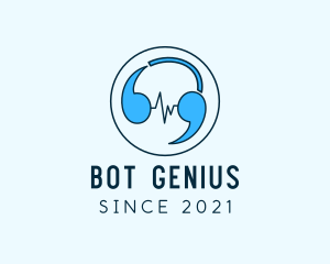 Quote Chat Headphones logo design