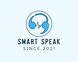 Quote Chat Headphones logo design