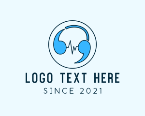 Current - Quote Marks Chat Headphone Podcast logo design