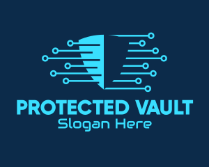 Blue Shield Circuit logo design