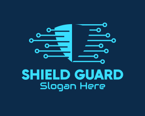 Blue Shield Circuit logo design