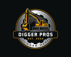 Excavator Machinery Construction logo design