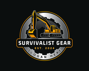 Excavator Machinery Construction logo design