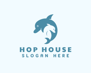 Aquatic Dolphin Animal Logo