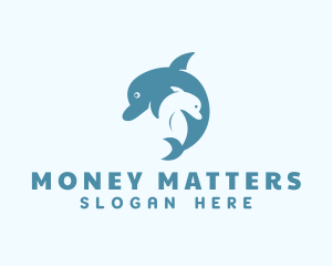 Aquatic Dolphin Animal Logo