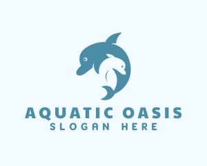 Aquatic Dolphin Animal logo design