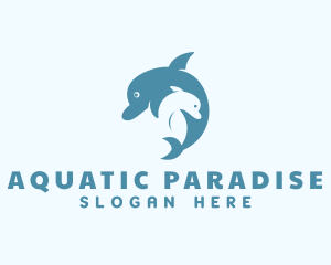 Aquatic Dolphin Animal logo design