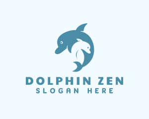 Aquatic Dolphin Animal logo