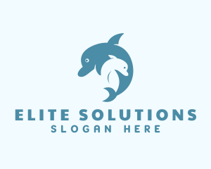 Aquatic Dolphin Animal logo