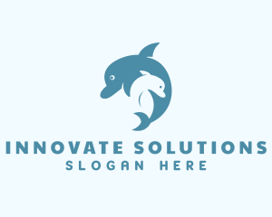 Aquatic Dolphin Animal logo