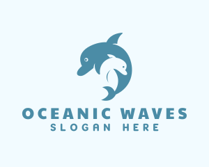 Aquatic Dolphin Animal logo