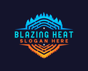 Heating Cooling Shield logo design