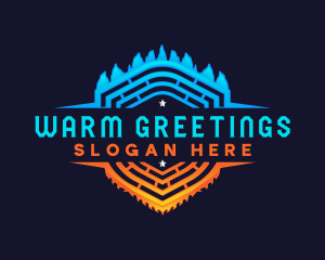 Heating Cooling Shield logo design