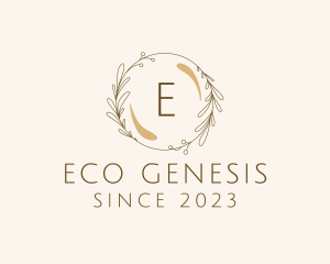 Organic Natural Leaf Wreath  logo design