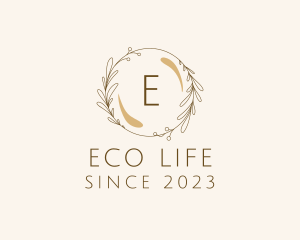 Organic Natural Leaf Wreath  logo design