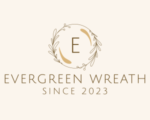 Organic Natural Leaf Wreath  logo design