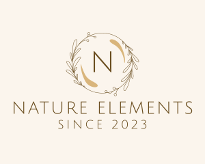 Organic Natural Leaf Wreath  logo design