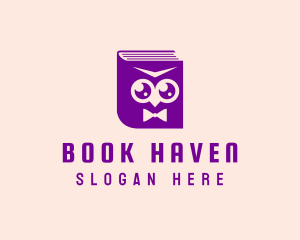 Owl Library Book logo design