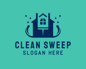 Home Window Squeegee Cleaning logo design