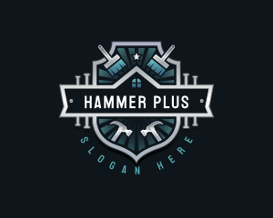 Carpentry Hammer Paintbrush logo