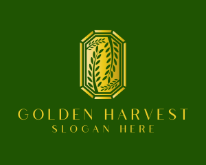 Organic Golden Leaf  logo design